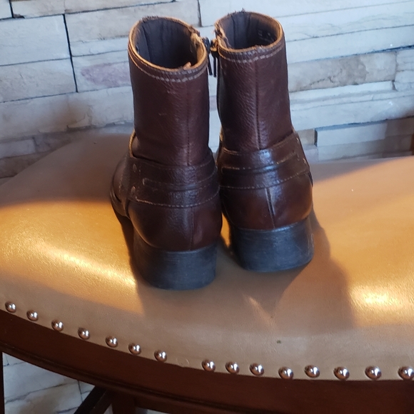 Clarks short Boots Booties pebbled leather - Picture 7 of 9